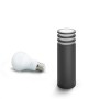 Stalp LED pentru exterior Philips Hue Lucca, 1xE27, 9W (60W), 806 lm, lumina calda (2700K), IP44, 400x142mm, Antracit