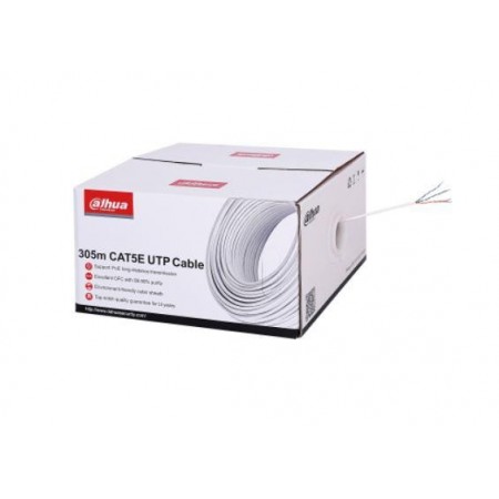 Cablu UTP CAT5E 305m, Alimentare PoE: maxim 160m, Manta exterioară ecologică, îndeplinește clasa CPR E/UL CM