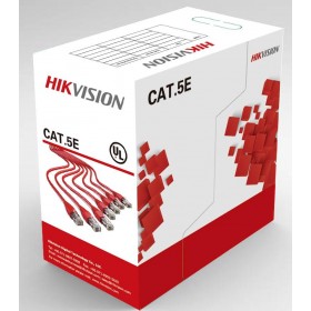 Cablu U/UTP cat. 5E Hikvision, DS-1LN5E-S, 24AWG, material cupru integral, ANSI/TIA-568-C.2 PVC, cutie 305 metri.