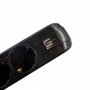 PRELUNGITOR SPACER, Schuko x 5, conectare prin Schuko (T), USB x 2, cablu 1.8 m, 16 A, max. 3500W, protectie supratensiune, negr