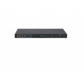 Dahua Managed switch 16 porturi PFS4218-16ET-240, Interfata: 16 x RJ45 - 10/100 Base-T (14 PoE (802.3af/at) + 2 Hi-PoE / PoE (80