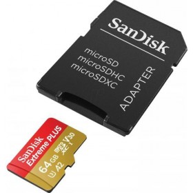 Card de Memorie MicroSDXC SanDisk, 64GB, UHS-I, Class 10, 80MB/s + Adaptor