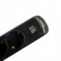 PRELUNGITOR SPACER, Schuko x 5, conectare prin Schuko (T), USB x 2, cablu 3 m, 16 A, max. 3500W, protectie supratensiune, negru