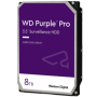 HDD Video Surveillance WD Purple Pro 8TB CMR, 3.5'', 256MB, 7200 RPM, SATA, TBW: 550