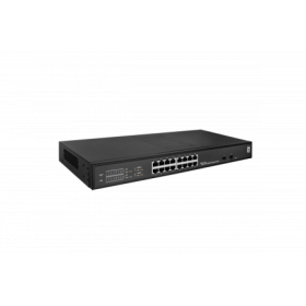 LevelOne GES-2118P Hilbert 18-Port Gigabit PoE Smart Lite Switch, 16 PoE Outputs, 2 x Gigabit SFP, 802.3at/af PoE, 230W PoE Powe