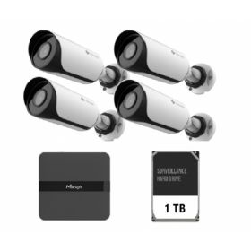 Kit de supraveghere video Milesight 4 camere Bullet MS-C2964-UPD + NVR MS-N1004-UPC