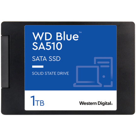 SSD WD Blue SA510 1TB SATA, 2.5", 7mm, Read/Write: 560/520 MBps, IOPS 90K/82K, TBW: 400