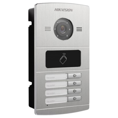 Panou exterior videointerfon TCP/IP pentru 4 familii, control acces integrat - HIKVISION DS-KV8402-IM