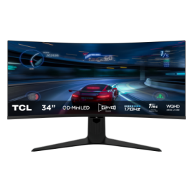 Monitor TCL 34" 34R83Q, Curvature: 1500R, Diagonal (inch): 34, Diagonal (cm): 86, Aspect ratio: 21:9, Panel: QD-Mini LED, Resolu