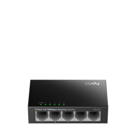 CUDY 5-Port 10/100 Mbps Desktop Switch, 5 10/100M RJ45 Ports, Loop Detection, Metal Case, Power Saving, Plug & Play, Wall-Mount
