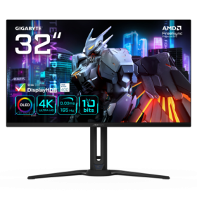 Gigabyte AORUS FO32U gaming monitor diagonala 31.5", 699.48 x 394.73 mm, OLED, Anti-Reflection, Rezolutie: 3840 x 2160 (UHD), Lu