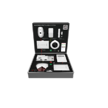 Valiza demo AX HYBRID PRO contine: ● DS-PA502-128 × 1 ● DS-PK501LTM-HWE × 1 ● DS-PM501Z8T4 × 1 ● DS-PR501-HWE × 1 ● DS-PD501PC12