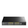 CUDY 16-Port 10/100M PSE RJ-45 +2 Gigabit RJ- 45 +1SFP Port with 16 POE Ports Switch with Built-in power supply, support 16-port