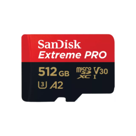 SanDisk Extreme PRO. Capacity: 512 GB, Flash card type: MicroSDXC, Flash memory class: Class 10, Internal memory type: UHS-I, Re