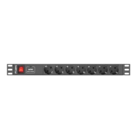 Unitate distributie alimentare PDU 19", 1U, 10A, 7 prize , negru, C14