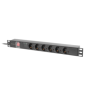 Unitate distributie alimentare PDU 19", 1U, 10A, 6 prize , negru, C14