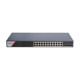 Switch 24 porturi Gigabit Hikvision DS-3E1528-SI-24T4F, 24 x gigabit RJ45 ports, 4 x gigabit fiber optical port, Support DHCP sn