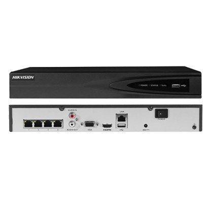 NVR 4 canale IP, Ultra HD rezolutie 4K - 4 porturi POE - HIKVISION DS-7604NI-K1-4P