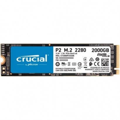 Crucial SSD Crucial P2 2000GB 3D NAND NVMe PCIe M.2 SSD, EAN: 649528902320