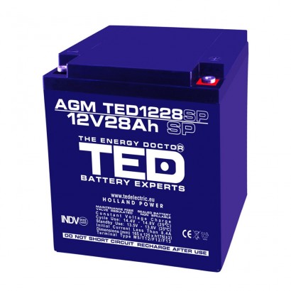 BATERIE AGM TED1228M5SP 12V 28Ah SPECIAL SIZE