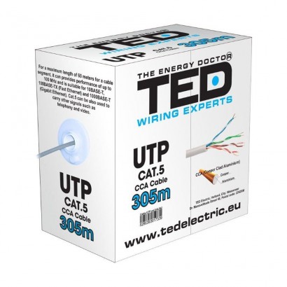 Accesorii montaj CABLU UTP CATEGORIA 5E 2 x 4 FIRE CCA TED DZ085417 TED ELECTRIC TED