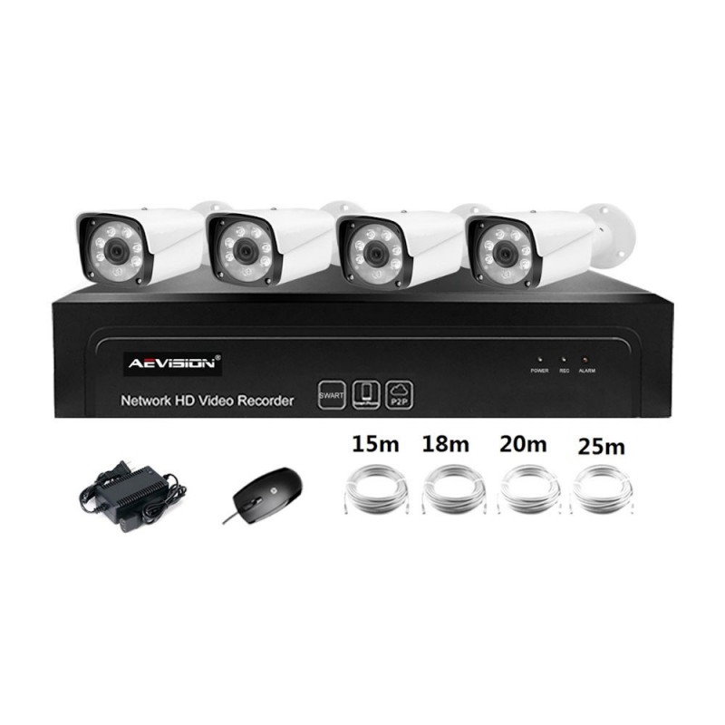 Sistem supraveghere video IP 4 canale Aevision NK5004P-1080P