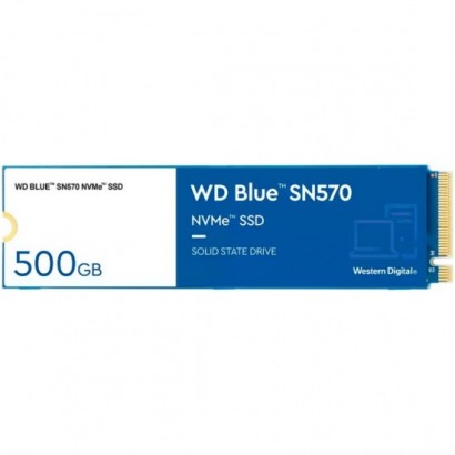 SSD WD Blue SN570 500GB M.2 2280 PCIe Gen3 x4 NVMe TLC, Read/Write: 3500/2300 MBps, IOPS 360K/390K, TBW: 300