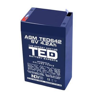 Baterii si acumulatori BATERIE AGM TED642F1 6V 4.2Ah TED