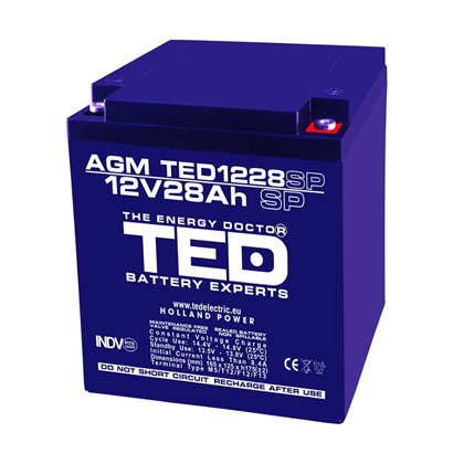 Acumulator AGM TED1228M5SP 12V 28Ah Special Size