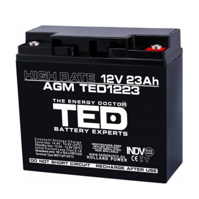 TEDBATERIE AGM TED1223HRM5 12V 23AH HIGH RATE