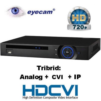 DVR HDCVI Tribrid 720P 4 canale Eyecam EC-CVR3104