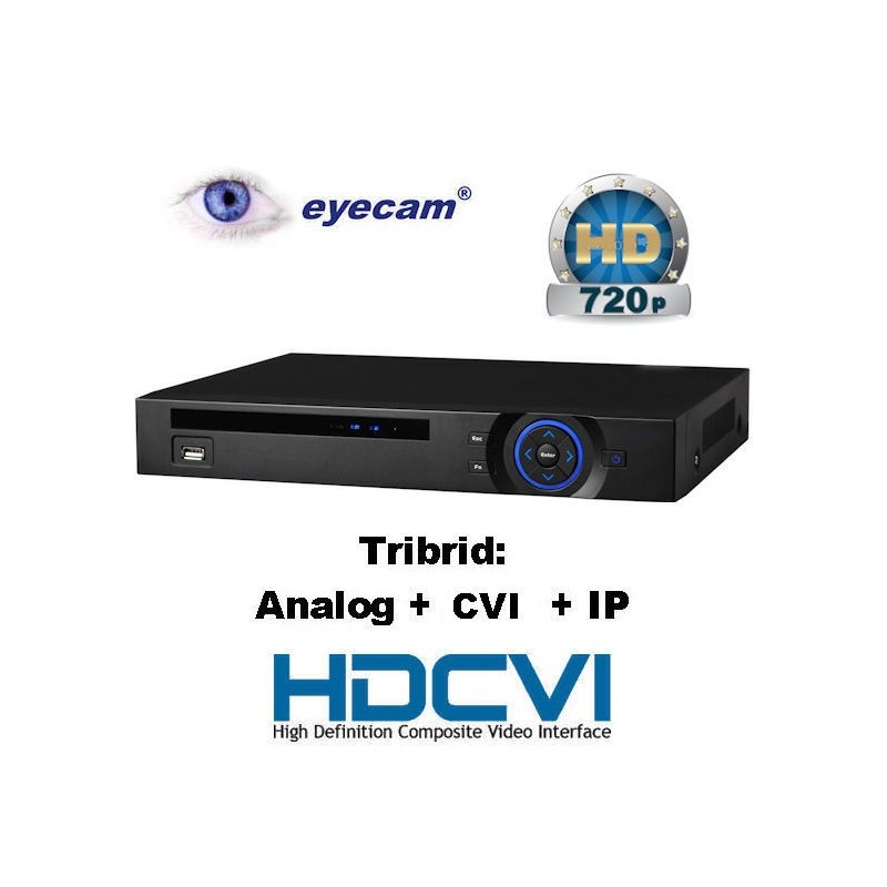 DVR HDCVI Tribrid 720P 4 canale Eyecam EC-CVR3104