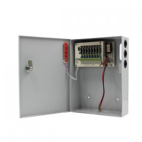 Surse alimentare 12V pentru camere Surse alimentare CCTV 5A 8 iesiri cu backup STR1205-08CB Strong Euro Power