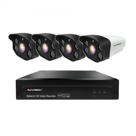 AEVISIONSistem supraveghere video IP 4 camere exterior 50m 1080P Aevision