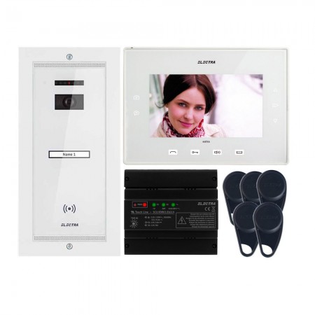 ELECTRAVideointerfon Electra Extra 7” pentru o familie montaj incastrat - alb