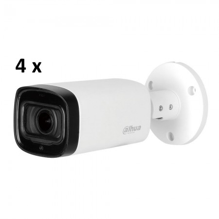 DAHUASet 4 camere supraveghere exterior HDCVI varifocala 2MP Dahua HAC-B4A21-VF