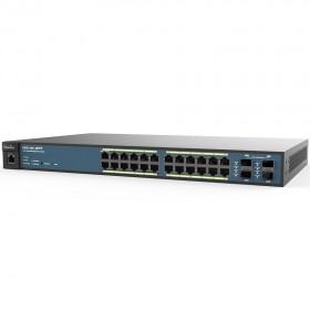 Wireless Management 50AP 24-port GbE PoE.at Switch 410W 4SFP L2 19i (Network Switch, Power cord, 19" rack mount kit, rubber feet