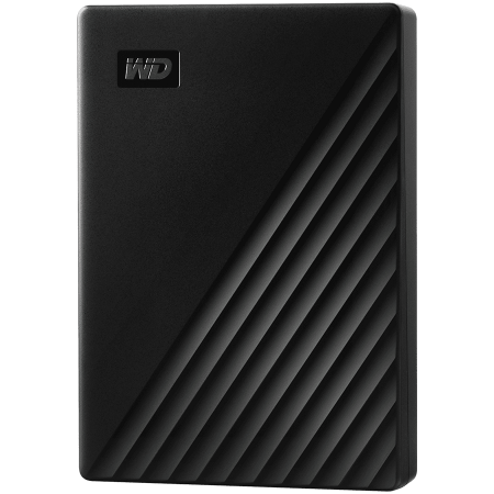HDD Extern WD My Passport 5TB, 256-bit AES hardware encryption, Backup Software, Slim, USB 3.2 Gen 1 Type-A up to 5 Gb/s, Black