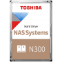 HDD NAS TOSHIBA N300 CMR (3.5'' 8TB, 7200RPM, 256MB, SATA 6Gbps, RV Sensors), bulk