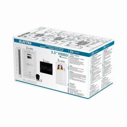 Videointerfoane Videointerfon Electra Smart+ 3.5” pentru o familie montaj incastrat - alb ELECTRA