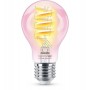 Bec LED RGB inteligent Philips Filament Bulb A60, Wi-Fi, E27, 6.3W (40W), 470 lm, lumina alba si color (2200-6500K)