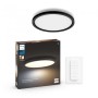 Plafoniera LED Philips Hue Aurelle, Bluetooth, 24.5W, 2450 lm, lumina alba (2200-6500K), IP20, 39.5cm, Aluminiu, Negru, Intrerup