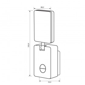 Aplica LED cu senzor de miscare Vivalux SQUARE ZURI, 10W, 230V, 800 lm, lumina neutra (4000K), 120°, IP65, 88x232x54mm, 50000h, 