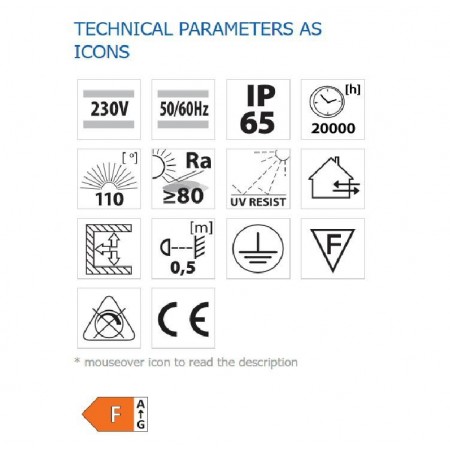 Proiector LED Vivalux RICH, 50W, 230V, 4500 lm, lumina rece (6400K), 110°, IP65, 196x146x37mm, 20000h, aluminiu, -25÷+40°C, Negr