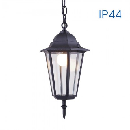 Pendul tip felinar Vivalux MARIBOR, E27, max. 1x60W, IP44, 150x150x1090mm, Negru, bec neinclus