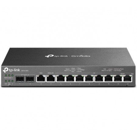 "Omada Gigabit VPN Router with PoE+ Ports and Controller Ability PORT: 2× Gigabit SFP WAN/LAN Port, 1× Gigabit RJ45 WAN Port, 1×