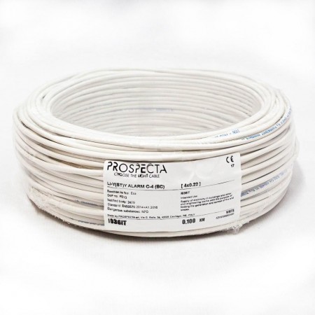 Cablu alarma 4 x 0.22 premium, cupru 100%, cod: I036IT, Li-Y(ST)Y, made in Italy, utilizare pentru sisteme de alarma, manta exte