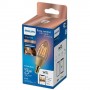 Bec LED inteligent vintage (decorativ) Philips Filament Candle Amber C35, Wi-Fi, Bluetooth, E14, 4.9W (25W), 370 lm, lumina alba