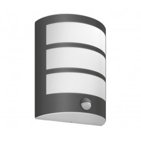 Aplica LED pentru exterior cu senzor de miscare Philips Python, 6W, 500 lm, lumina neutra (4000K), IP44, 95x171x215mm, Antracit
