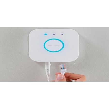Consola Hue bridge (hub) wireless Philips Hue, Zigbee, compatibil cu gama Hue, control iOS/Android, Apple Home Kit